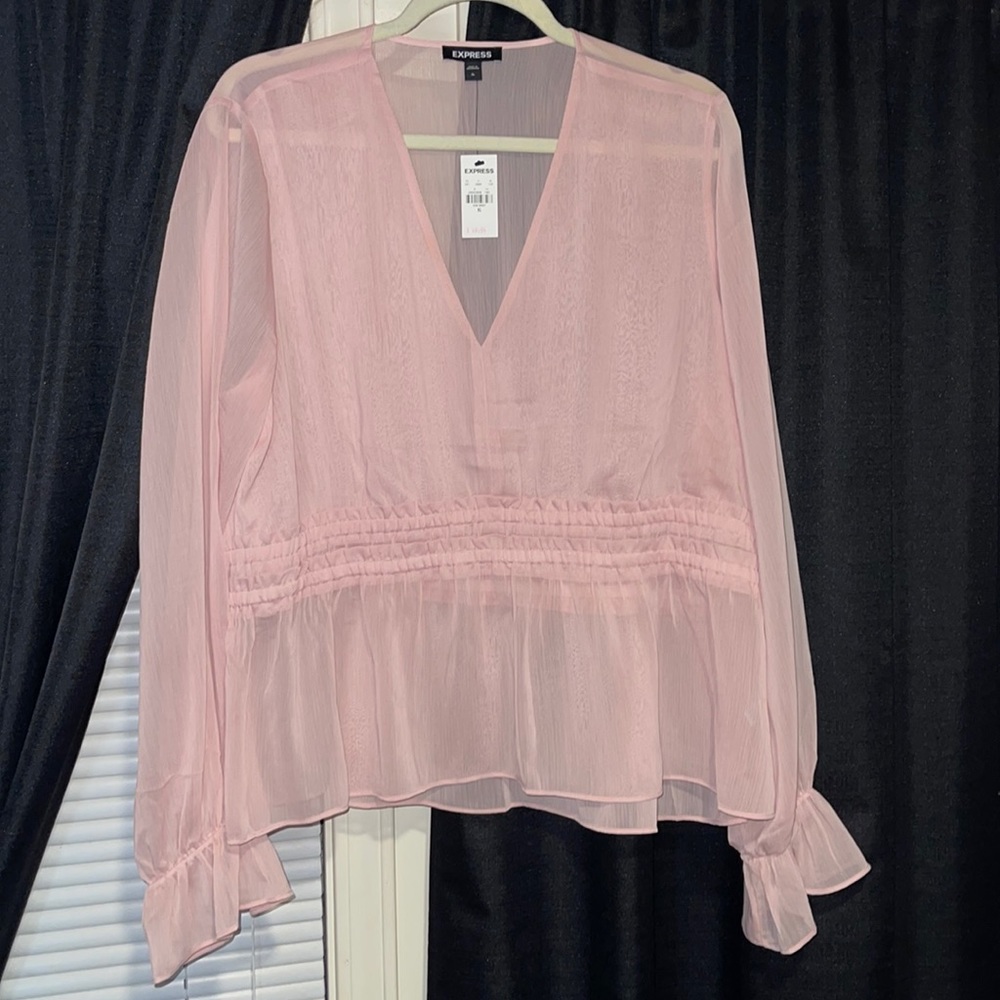 Express Brand Lightweight Babydoll Long Sleeve Top. Brand New with Tags